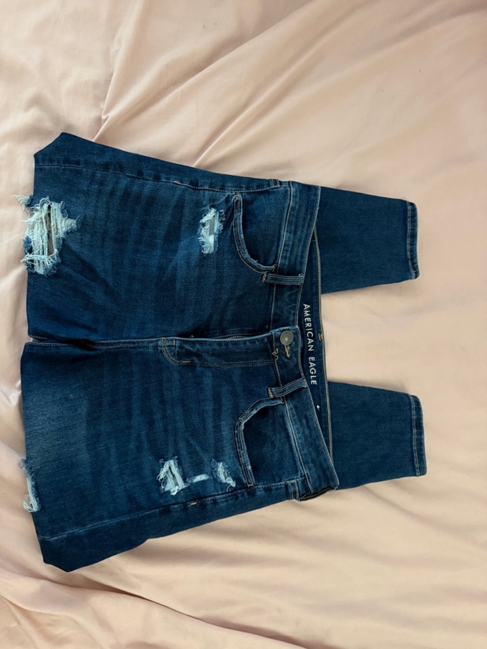 American Eagle Outfitters Dark Blue Distressed Jeggings